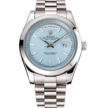 Good copy rolex watches 40 Dial And Steel Bracelet Case Stainless Blue Day Date Rolex Ice 0718